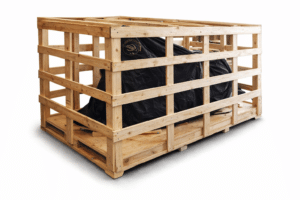 Jaulas de madera para embalaje industrial con diseño de rejilla
